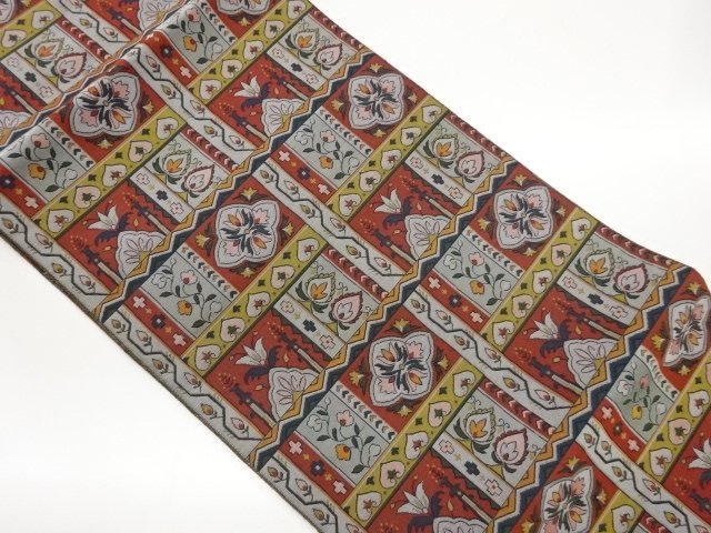 JAPANESE KIMONO / NAGOYA OBI / WOVEN FLOWER & PLANT 